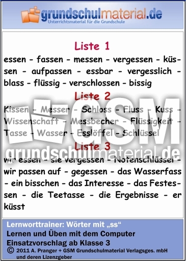 Lernworttrainer - Wörter mit ss.zip